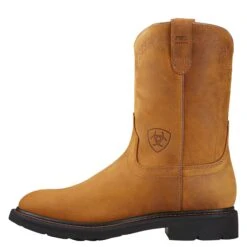 Ariat Boots: Men's 10004986 Sierra Brown Slip-Resistant Wellington Work Boots -Overlook Boots shop 10004986 side