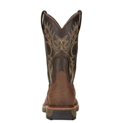 Ariat Boots: Men's 10017436 Brown WorkHog Wide H20 11" Waterproof Pull On Work Boots -Overlook Boots shop 10017436 heel