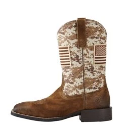 Ariat Boots: Men's 10019959 Antique Mocha Suede Sport Patriot Western Boot -Overlook Boots shop 10019959 side