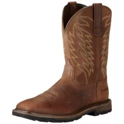 Ariat Boots: Men's 10020059 Brown Groundbreaker 10" Slip Resistant Pull On Work Boots 9 Ariat Boots: Men's 10020059 Brown Groundbreaker 10" Slip Resistant Pull On Work Boots -Overlook Boots shop 10020059 1