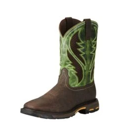 Ariat Boots: Men's 10020083 Brown Green WorkHog VentTek Toe 11" Slip Resistant Pull On Work Boots 11 Ariat Boots: Men's 10020083 Brown Green WorkHog VentTek Toe 11" Slip Resistant Pull On Work Boots -Overlook Boots shop 10020083 3 4 front