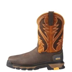 Ariat Boots: Men's 10023042 Brown Orange Intrepid VentTek 11" Composite Toe Slip Resistant Pull On Work Boots 10 Ariat Boots: Men's 10023042 Brown Orange Intrepid VentTek 11" Composite Toe Slip Resistant Pull On Work Boots -Overlook Boots shop 10023042 side