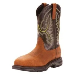 Ariat Boots: Men's 10024966 Brown WorkHog Xt 11" Waterproof Carbon Toe Pull On Work Boots -Overlook Boots shop 10024966 front