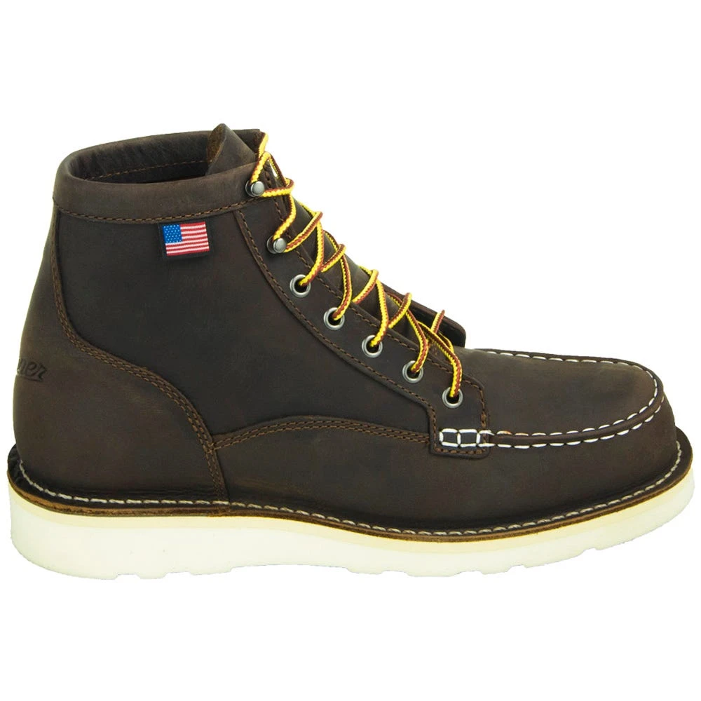 Danner Boots: Men's Brown Moc Toe 15563 Bull Run Soft Toe Work Boots 3 Danner Boots: Men's Brown Moc Toe 15563 Bull Run Soft Toe Work Boots