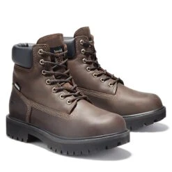 Timberland PRO Boots: Men's 38021 Brown Waterproof EH 6" Steel Toe Boots -Overlook Boots shop 38021 3edit