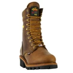 Thorogood Boots: Men's 804-3554 Brown CrazyHorse Insulated Steel Toe Logger Work Boot -Overlook Boots shop 804 3554 3 416x416 1
