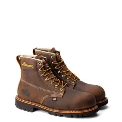 Thorogood Boots: Men's 804 4514 Brown Nano Safety Toe USA Made American Heritage Waterproof Insulated Crazyhorse Work Boot 8 Thorogood Boots: Men's 804 4514 Brown Nano Safety Toe USA Made American Heritage Waterproof Insulated Crazyhorse Work Boot -Overlook Boots shop 804 4514edit