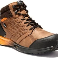 Timberland Pro Boots: Men's A1ZR1 Brown Orange Reaxion Composite Toe Waterproof Hiker