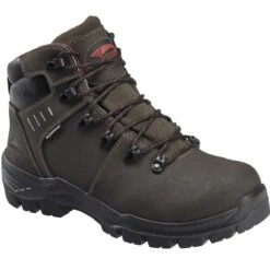 Avenger Boots: Men's A7402 Brown Foundation 6" Carbon Toe Waterproof Work Boot