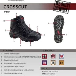 Avenger Boots: Men's A7712 6" Crosscut Steel Toe Waterproof Work Boots