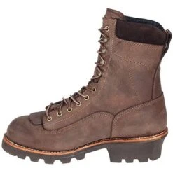 Carolina Boots: Men's Brown 8 Inch Waterproof CA7022 Logger Boots -Overlook Boots shop ca7021st carolinai 01 1