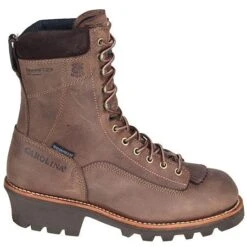 Carolina Boots: Men's Brown 8 Inch Waterproof CA7022 Logger Boots -Overlook Boots shop ca7021st carolinao 01 1