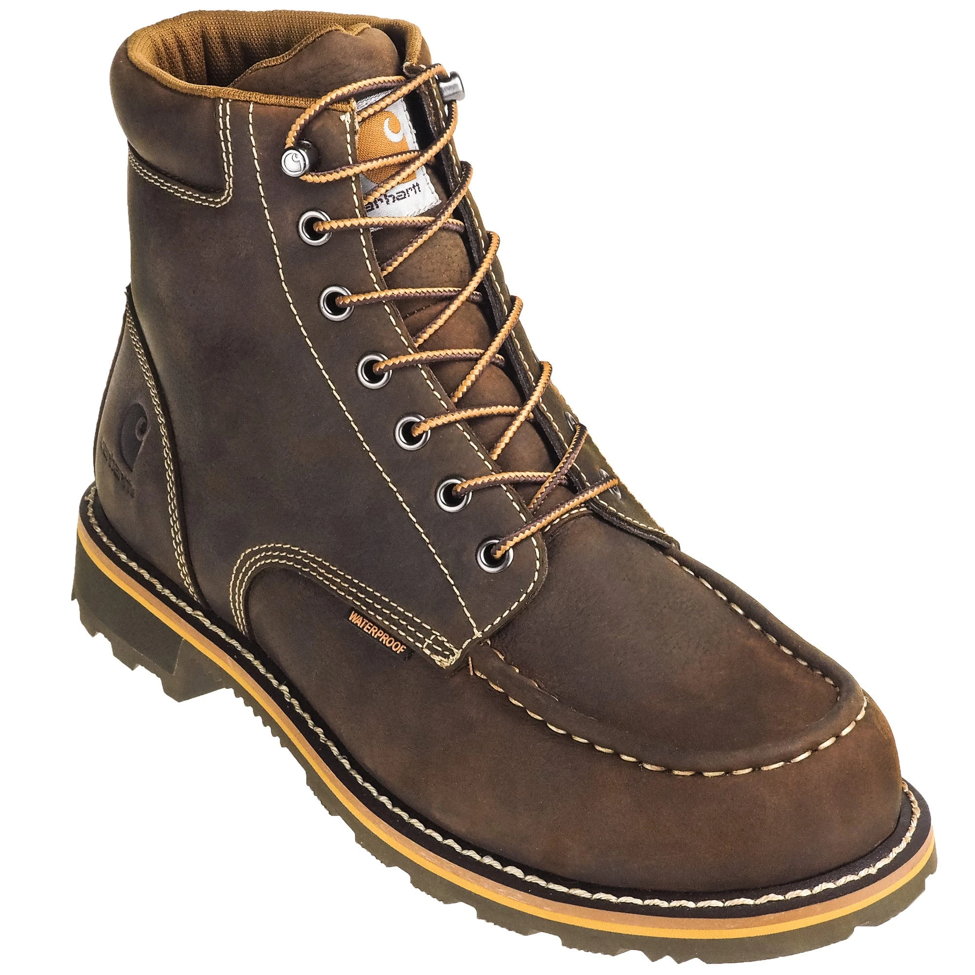 Carhartt Boots: Men's CMW6197 Brown Waterproof 6-Inch General Toe Work Boots 7 Carhartt Boots: Men's CMW6197 Brown Waterproof 6-Inch General Toe Work Boots - Image 5