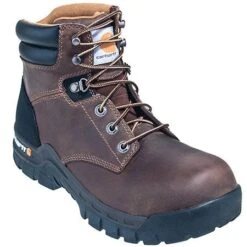Carhartt Boots: Men's Brown CMF6066 Slip Resistant Leather Work Flex EH Boots -Overlook Boots shop carhartt footwear cmf6366 p 01 1