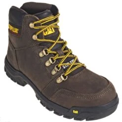 Caterpillar Boots: Men's P90803 Steel Toe EH Outline Seal Brown Work Boots -Overlook Boots shop cat 90803 p 01