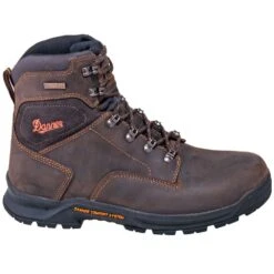 Danner Boots: Men's 12433 Waterproof EH Brown 6-Inch Slip-Resistant Boots -Overlook Boots shop danner 12433 o 01