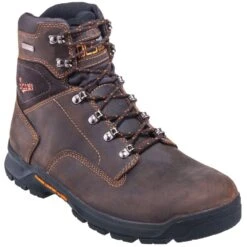 Danner Boots: Men's 12435 Waterproof Brown Leather Crafter Slip-Resistant Boots -Overlook Boots shop danner 12433 p 01 1
