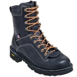Danner Boots: Men's 17309 Black EH USA-Made Waterproof 8 Inch Quarry Work Boots -Overlook Boots shop danner 17309 p 01