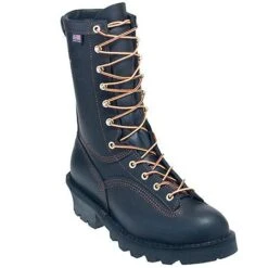 Danner Boots: Men's 18102 Black USA-Made Flashpoint Fire-Resistant Boots -Overlook Boots shop danner 18102 p 01