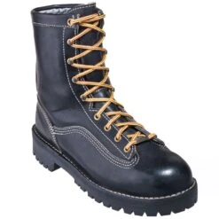 Danner Boots: Men's Black 11500 USA-Made EH Waterproof Super Rain Forest Boots -Overlook Boots shop danner no p 01