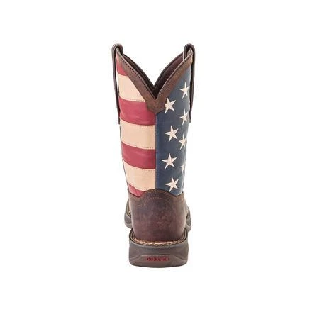 Durango Boots: Men's DB5554 Brown Rebel 12 Inch American Flag Pull On Square Toe Boot 3 Durango Boots: Men's DB5554 Brown Rebel 12 Inch American Flag Pull On Square Toe Boot