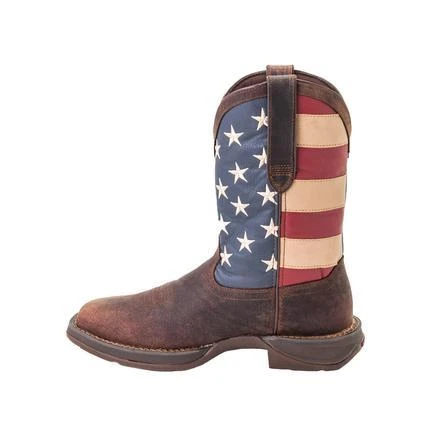 Durango Boots: Men's DB5554 Brown Rebel 12 Inch American Flag Pull On Square Toe Boot 6 Durango Boots: Men's DB5554 Brown Rebel 12 Inch American Flag Pull On Square Toe Boot - Image 4