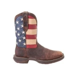 Durango Boots: Men's DB5554 Brown Rebel 12 Inch American Flag Pull On Square Toe Boot 12 Durango Boots: Men's DB5554 Brown Rebel 12 Inch American Flag Pull On Square Toe Boot -Overlook Boots shop db5554 profile
