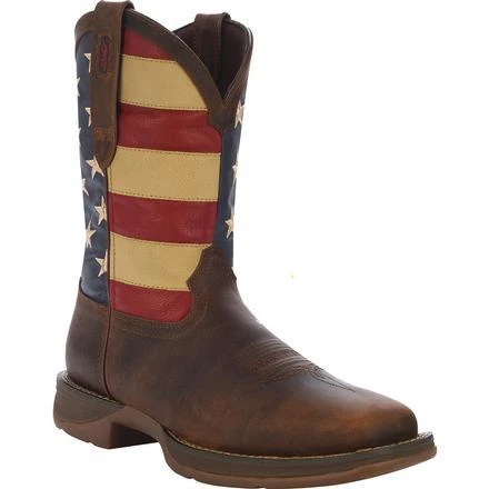 Durango Boots: Men's DB5554 Brown Rebel 12 Inch American Flag Pull On Square Toe Boot 8 Durango Boots: Men's DB5554 Brown Rebel 12 Inch American Flag Pull On Square Toe Boot - Image 6