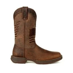 Durango Boots: Men's DDB0314 Brown Rebel Distressed Flag Pull On Square Toe Western Boot
