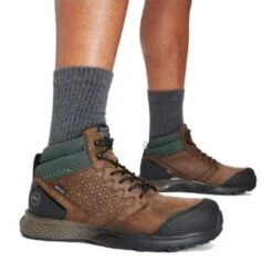 Timberland Pro Boots: Men's A1ZRC Brown Green Reaxion Composite Toe Waterproof Hiker -Overlook Boots shop detail tb0a1zrc 214 a 1