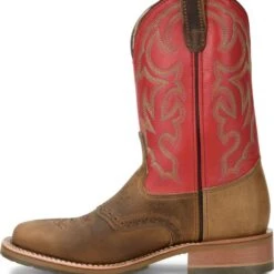 Double H Boots: Men's DH3556 Red Leather USA-Made 11-Inch Cowboy Boots -Overlook Boots shop dh3556 500xauto instep