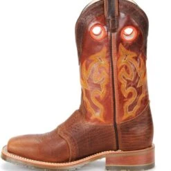 Double H Boots: Men's DH4400 Brown 12" Mickey ICE Roper Domestic Wide Square Toe Cowboy Boot 11 Double H Boots: Men's DH4400 Brown 12" Mickey ICE Roper Domestic Wide Square Toe Cowboy Boot -Overlook Boots shop dh4400 500xauto instep