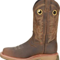 Double H Boots: Men's DH5241 Brown Square Composite Toe 12" Elijah Workflex MAX Cowboy Boot -Overlook Boots shop dh5241 500xauto instep
