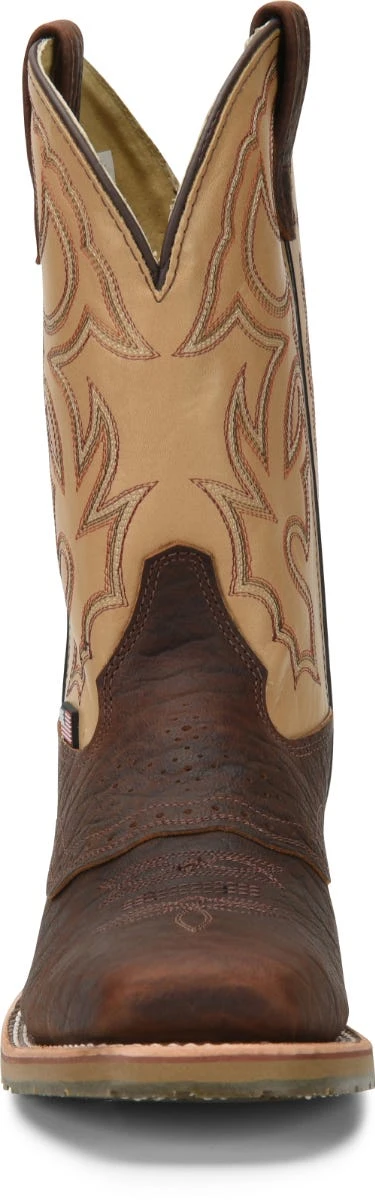 Double H Boots: Men's DH5305 Brown Square Steel Toe Graham 11" ICE Roper Cowboy Boot 5 Double H Boots: Men's DH5305 Brown Square Steel Toe Graham 11" ICE Roper Cowboy Boot - Image 3