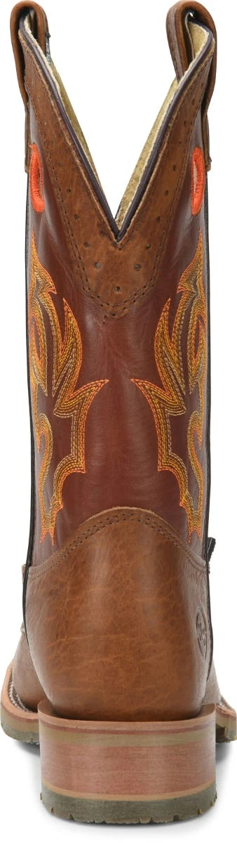 Double H Boots: Men's DH5400 Brown Square Steel Toe ICE Roper 13" Pull On Cowboy Boot 6 Double H Boots: Men's DH5400 Brown Square Steel Toe ICE Roper 13" Pull On Cowboy Boot - Image 4
