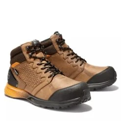 Timberland Pro Boots: Men's A1ZR1 Brown Orange Reaxion Composite Toe Waterproof Hiker -Overlook Boots shop download 80