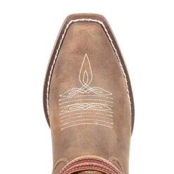 Durango Boots: Women's DRD0208 Brown Crush 12 Inch Flag Accessory Pull On Western Boot -Overlook Boots shop drd0208 birdseye