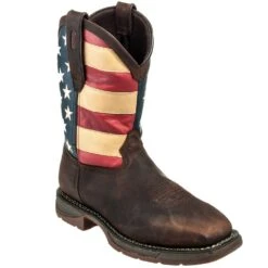 Durango Boots: Men's Steel Toe DB020 American Flag Rebel Cowboy Boots -Overlook Boots shop durango 020 p 01