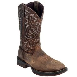 Durango Boots: Men's Brown Rebel DB4343 Steel Toe EH Cowboy Work Boots -Overlook Boots shop durango db4343 p 01