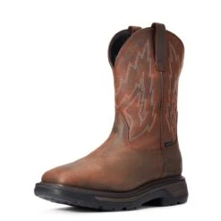 Ariat Boots: Men's 10033991 Dark Brown Big Rig Waterproof Work Boot -Overlook Boots shop f20 mns work 10033991 3 4 front