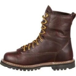 Georgia Boot: Men's G101 Brown 8" Waterproof Work Boots -Overlook Boots shop g101 5 large