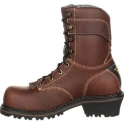 Georgia Boots: Men's GB00236 Brown AMP LT Composite Toe Logger Boots -Overlook Boots shop gb00236 5 large