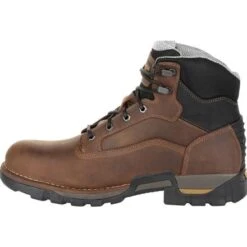 Georgia Boots: Men's GB00312 Brown EH Plain Toe Eagle One Waterproof Boots -Overlook Boots shop gb00312 5 large