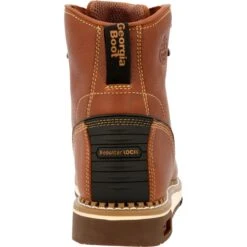 Georgia Boots: Men's GB00489 Brown Plain Toe AMP LT Wedge Moc Toe EH 6" Work Boot -Overlook Boots shop gb00489 back
