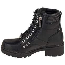 Harley Davidson Boots: Women's D83877 Zip Up Black Motorcycle Boots -Overlook Boots shop harley davidson d83877 i 01