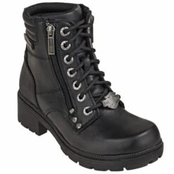 Harley Davidson Boots: Women's D83877 Zip Up Black Motorcycle Boots -Overlook Boots shop harley davidson d83877 p 01