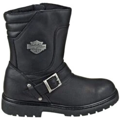 Harley Davidson Boots: Men's Black 95194 Booker Side Zip Boots -Overlook Boots shop harley davidson d95194 t 01 5