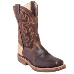 Double H Boots: Men's DH3567 Brown USA-Made Square Steel Toe EH Work Boots -Overlook Boots shop hh dh3567 p 01