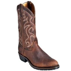 Double H Boots: Men's 2282 Brown Safety Toe USA-Made Cowboy Work Boots -Overlook Boots shop image 80214