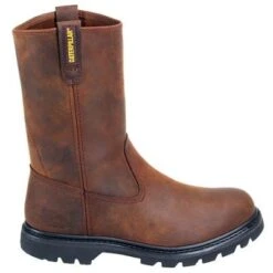 Caterpillar Boots: Men's Brown Revolver Slip-On 72191 Wellington Slip-Resistant Boots -Overlook Boots shop image 85171